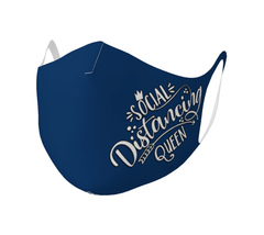 Double Knit Face Covering - "Social Distancing Queen" Basic Navy