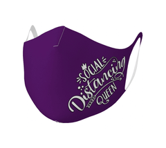 Double Knit Face Covering - "Social Distancing Queen" Plum Pudding