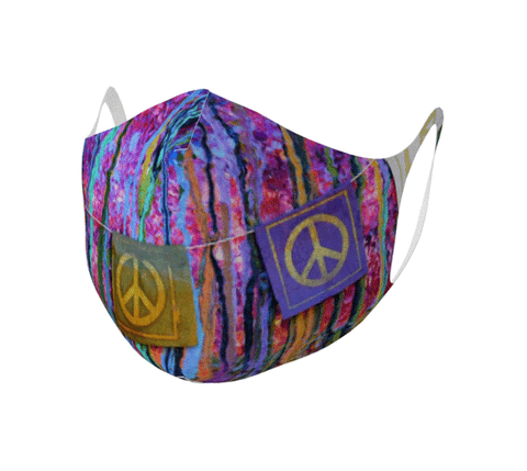 Double Knit Face Covering - "Awareness Ribbon" Plum Pudding